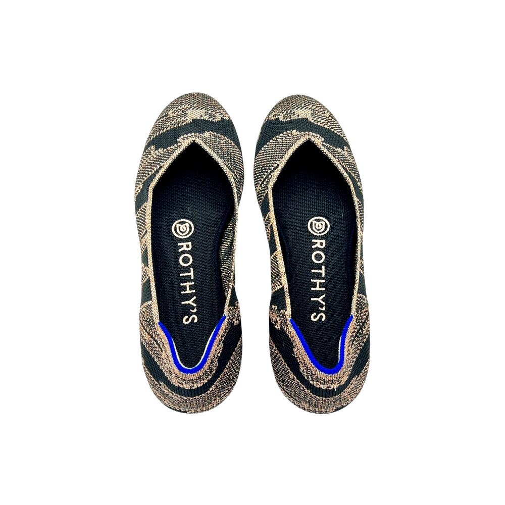 Rothy’s The Flat Metallic Camo Knit Ballet Flats Size 6 Everyday Chic Elevated